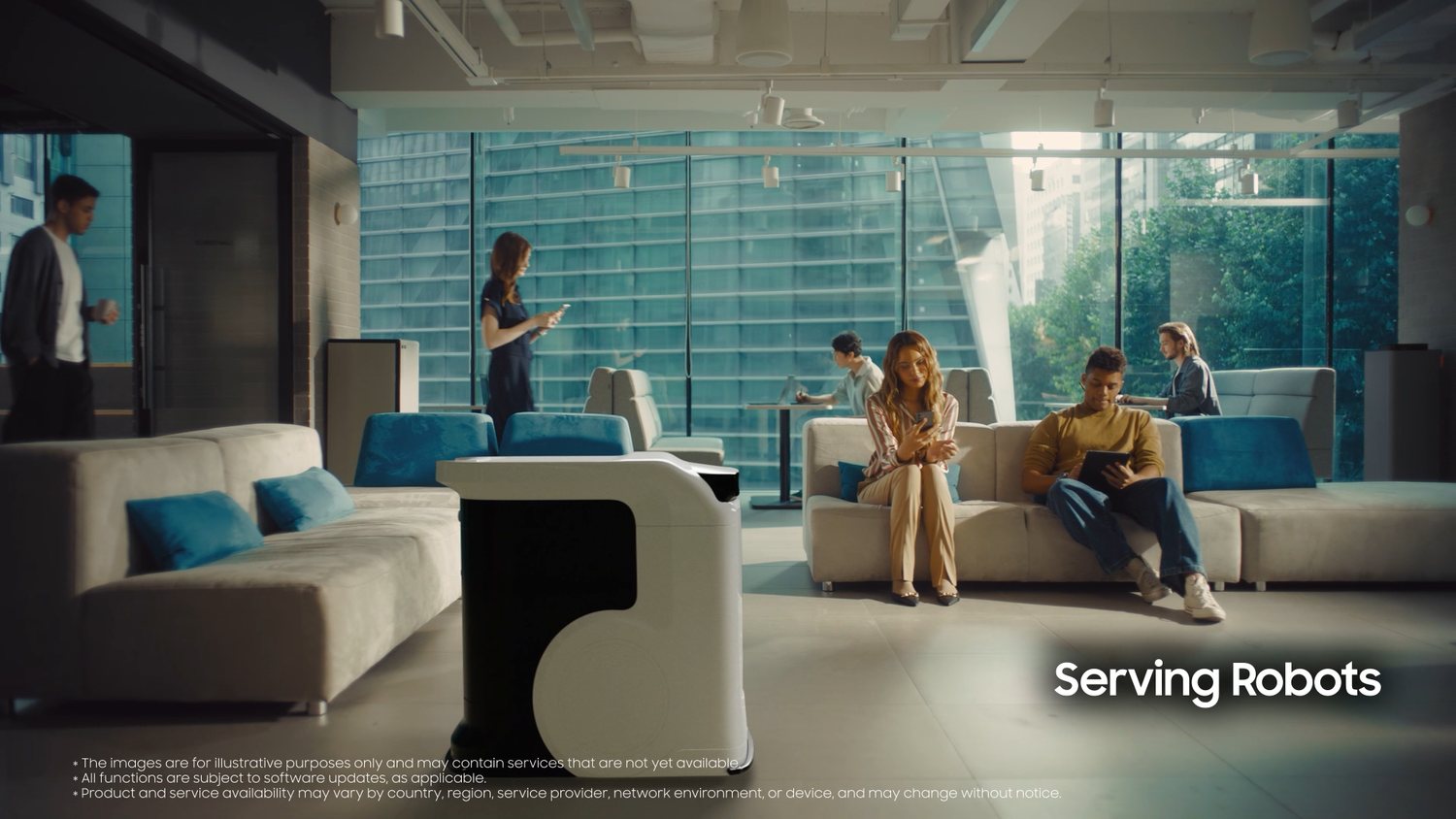 Serving Robots, 오피스 라운지에서 서빙하는 로봇 합성 컷